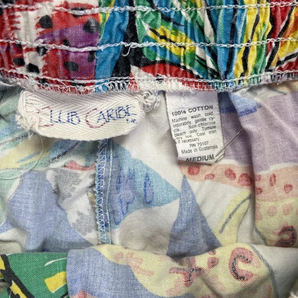 Club Caribe Shorts Mens M Floral Hawaii AOP Cotton Vintage 80s 90s Summer